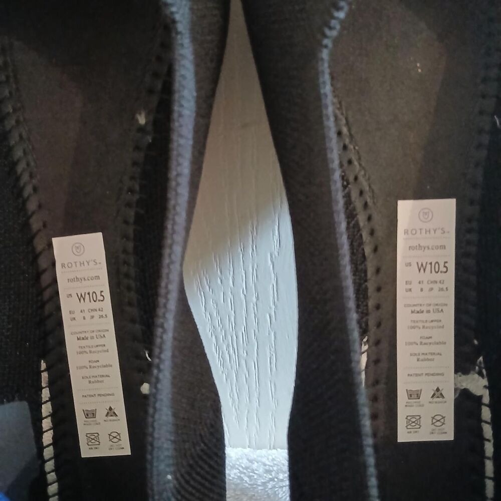 Rothy's The Flat Round Toe Black Ballet Flats Size 10.5 Classic Minimalist Basic - Picture 7 of 8